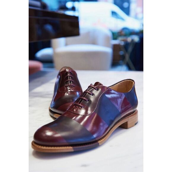 The Office of Angela Scott Shoes - The Office of Angela Scott Mr Smith Bordeaux stripe oxfords size 37.5 / 7.5
